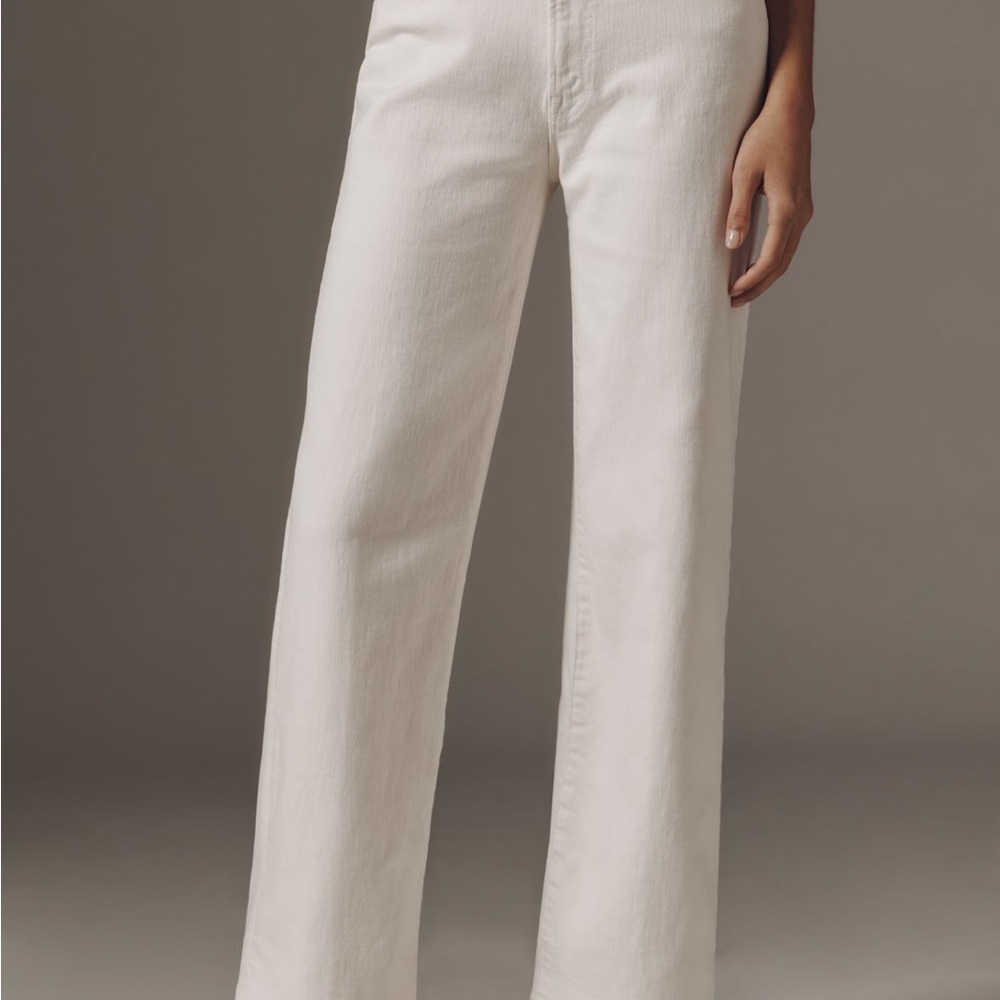 MOTHER Flare & Wide Leg Cream Jeans